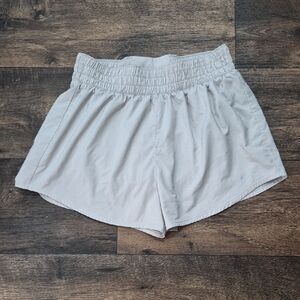 Nike Women's Light Beige Elastic Waist Athletic Shorts